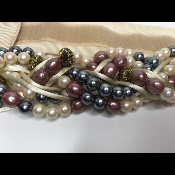 Vintage 80’s Carolyn Tanner faux pearl ivory belt